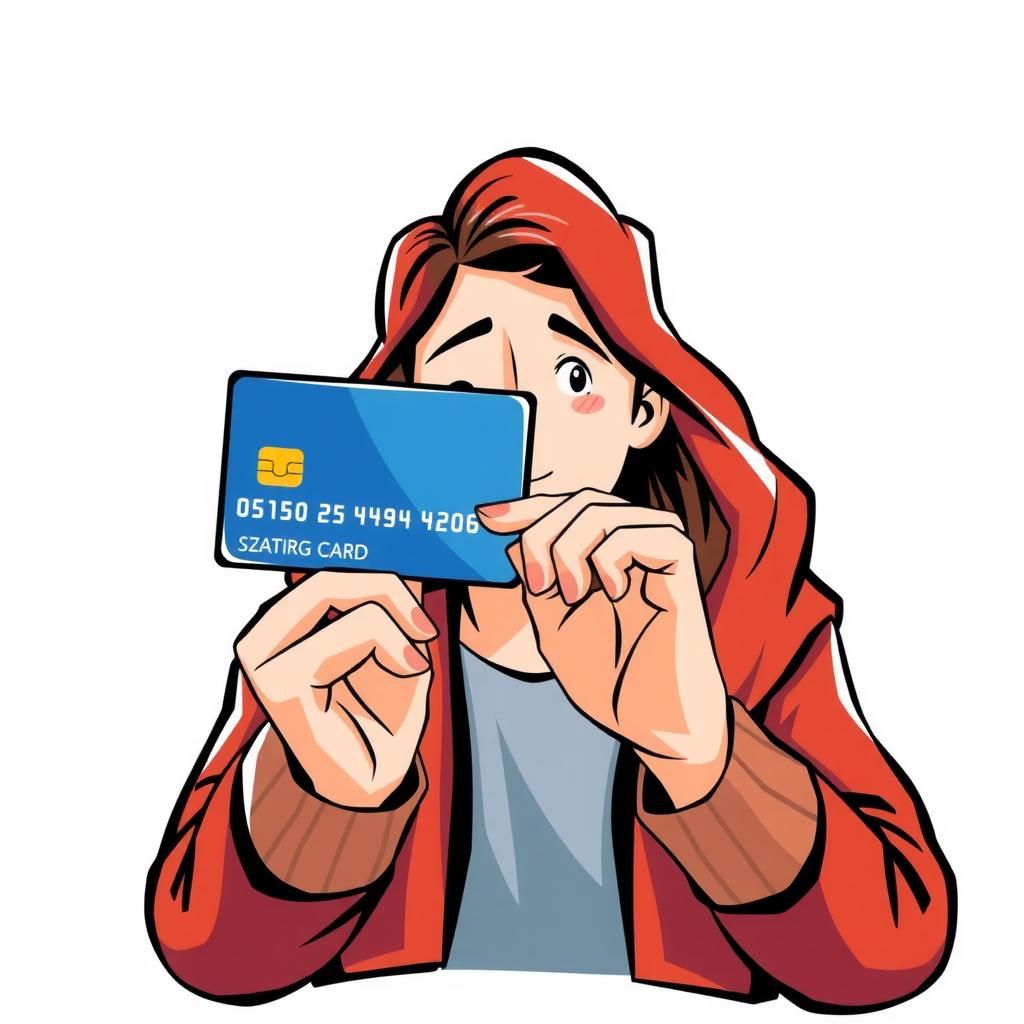 Illustration of a person holding a credit card